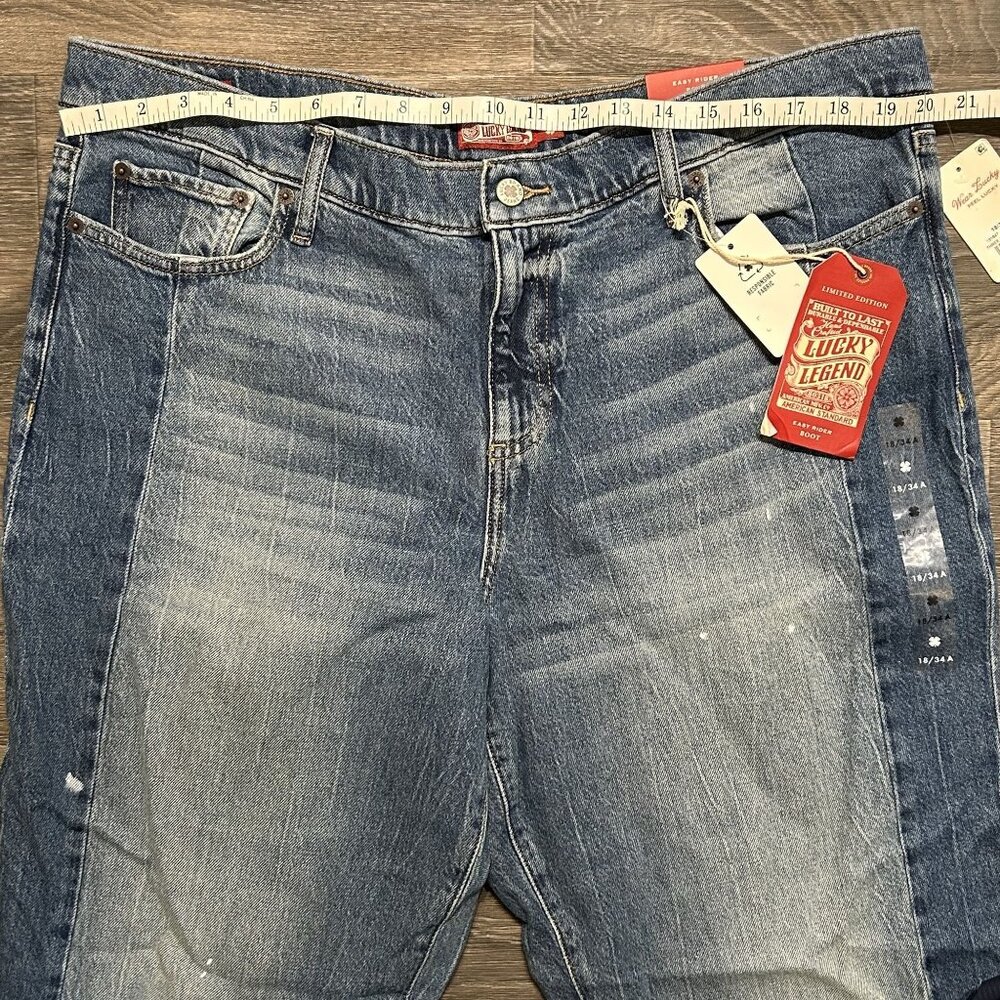 NWT Lucky Jeans Size 18 / 34 Legend Easy Rider Boot Cut Medium Wash Three Charms - Picture 5 of 16